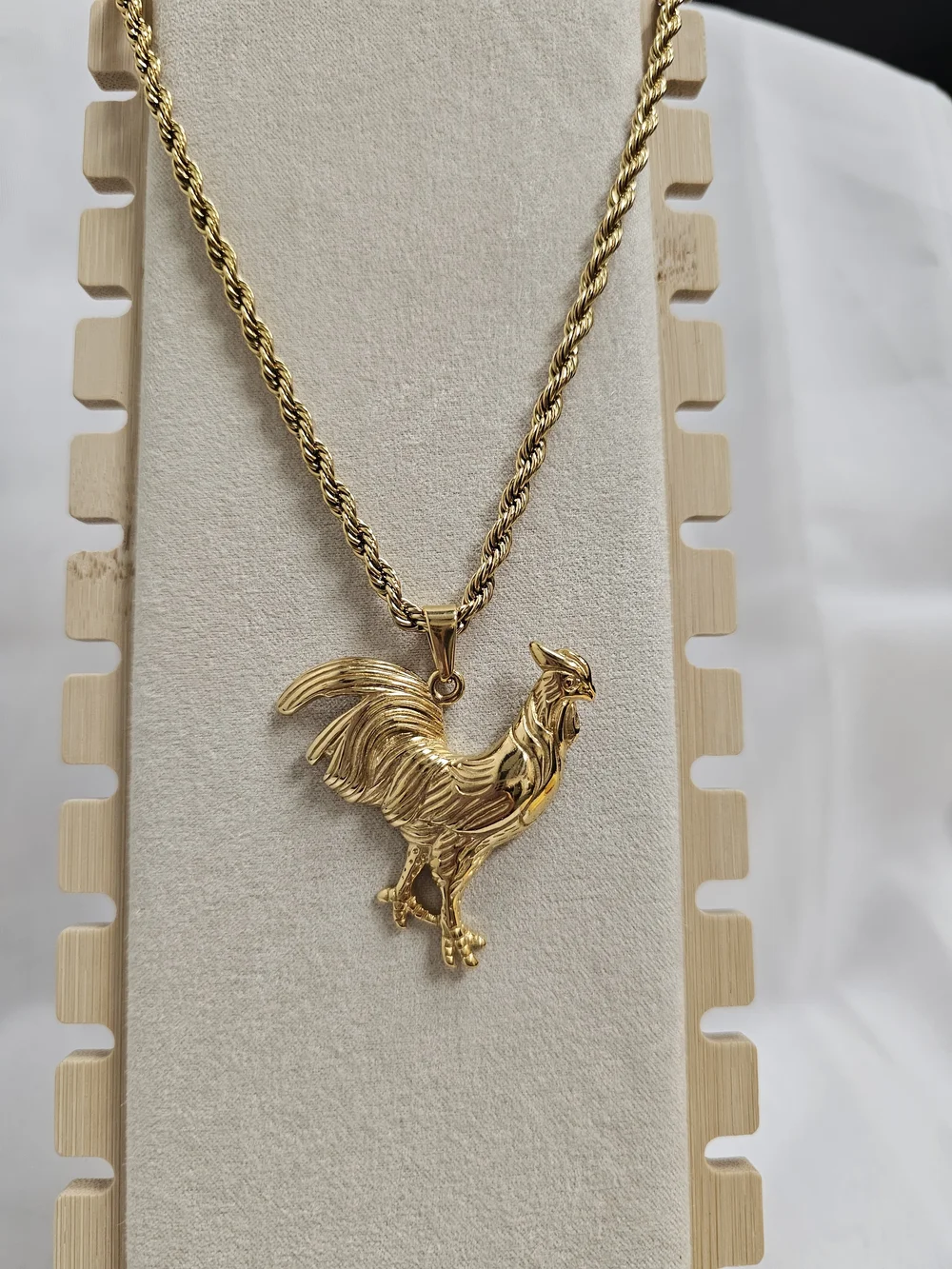 Gold Rooster Pendant Necklace - Women Jewelry